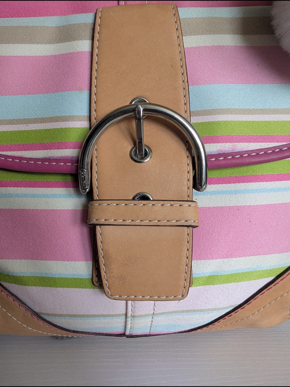 Coach Soho Twill Stripe Small Tote, a vintage - Picture 3 of 12